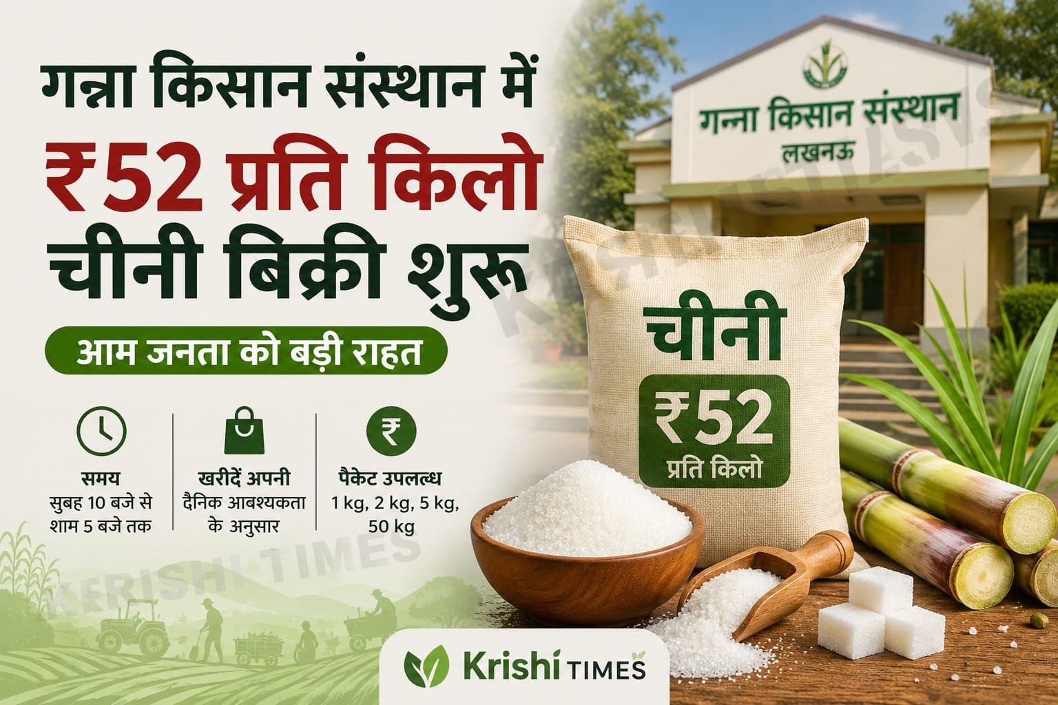 महंगाई के बीच राहत: अब ₹52 प्रति किलो खरीदें चीनी!